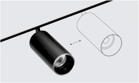 Конструкция позволяет менять по всей длине трека расположение светильников